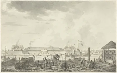 Het kasteel te Batavia, gezien vanaf de Houtkrap