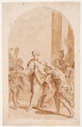 S. Peter doopt Centurion Cornelius. (Apostelgesch. 10, 47-48)