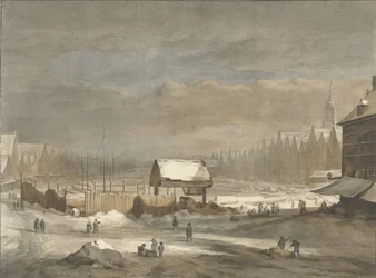 Het Damrak in de winter