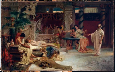 Socrates zoekt Alcibiades in het huis van een Hetaera