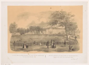 Gezicht op het hertenkamp in Den Haag