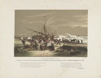 Strandgezicht met treurende vissersvrouwen, 1868