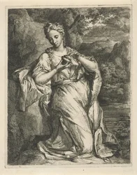 Vrouw met parfumvaasje