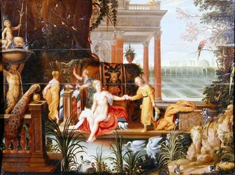 Bathsheba bij het Bad met haar Bedienden