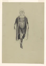 Figuur met neus in de lucht