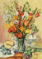 Iris en tulpen