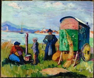 De woonwagen van de zigeuners