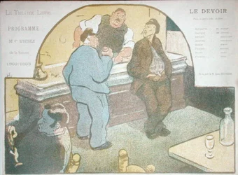 Programma voor het seizoen 1892-3 in het Theatre Libre, Parijs voor het stuk 