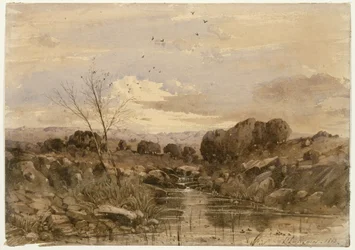 Landschap met beek