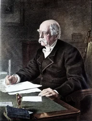 Otto, Prins von Bismarck (1815 - 1898), Duitse staatsman volgens het schilderij van Allerheiligen