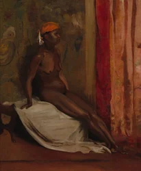 Zittende Afrikaanse vrouw