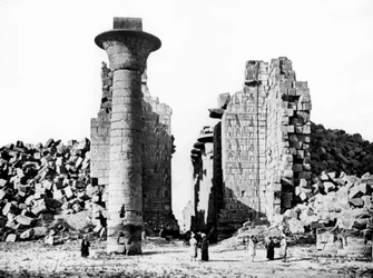 Kolom en ruïnes, Nubië, Egypte, 1887
