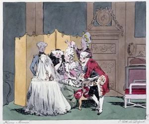 La toilette (kapselscène) in de 18e eeuw - in 