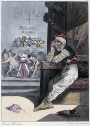 Het Carnaval: "Iedereen vindt zijn plezier waar hij het vindt" - in "Les pastemps" door Henri Monnier, ed. Delpech, Parijs