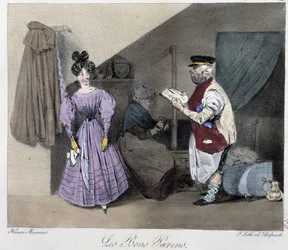 De goede ouders - in "Esquisses parisiennes" door Henri Monnier, ed. Delpech, Parijs