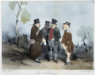 Les politiques - in "Esquisses parisiennes" door Henri Monnier, ed. Delpech, Parijs