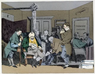 Tien uur: kranten lezen, lunchen, veren snijden - in 