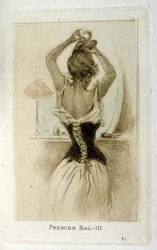 Een vrouw die zich voorbereidt op een bal