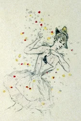 Een vrouw met confetti