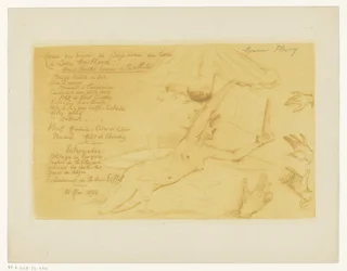 Menu voor het diner ter ere van de publicatie van het boek 