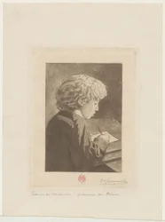 Schrijvende jongen