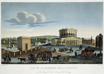 La barrière de la Villette, circa 1820 - in “Vues de Paris” door Courvoisier