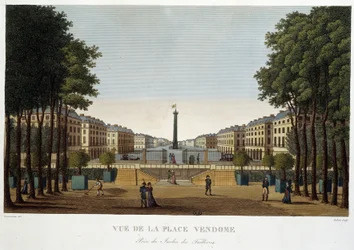Place Vendôme, zicht op een tuin - Parijs door Courvoisier