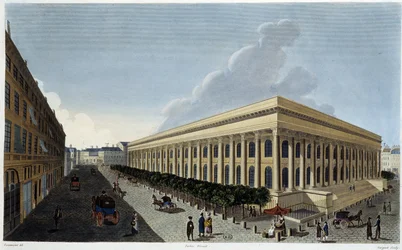 Uitzicht op de nieuwe Beurs en het Tribunal de Commerce - in 