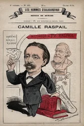 Cartoon van Camille Raspail 1827-1893 Engelse politicus uit 