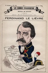 Cartoon van Ferdinand Le Lievre (Lelievre) (1799-1886) Engelse Senator in Algerije uit 