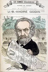 Jean Baptiste André Godin (1817-1888), industrieel oprichter van de familie. Tekening door Demare in 