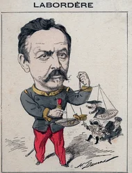 Jean Marie Arthur Labordere, Franse militair, politicus, senator voor de Seine - Cartoon door Henri Demare in 