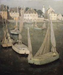 Bretonse Haven bij Maanlicht
