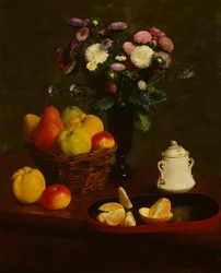 Bloemen en fruit