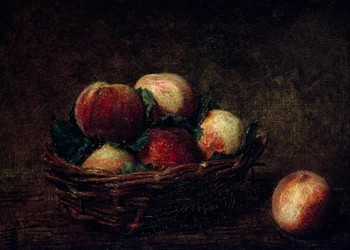 Stilleven met perziken. Schilderij van Henri Fantin-Latour (Fantin Latour