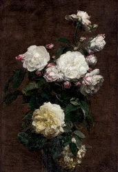 Witte Rozen. Schilderij van Henri Fantin-Latour (Fantin Latour