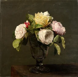 Rozen in een Glas op Voet, 1873