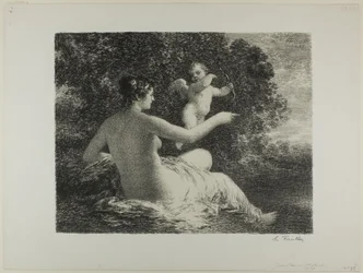 Venus en Cupido, grote plaat