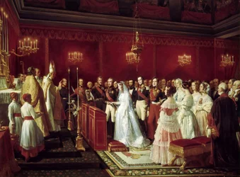 Huwelijk van Prinses Victoria van Saksen-Coburg en Prins Louis, Hertog van Nemours in Saint-Cloud, 27 april