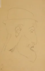 Portret van een oude man, rechterprofiel