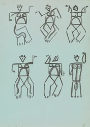 Zes studies van dansende figuren
