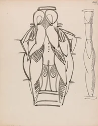 Twee studies voor een sculpturale kolom