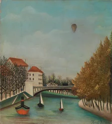 Rivierscène met ballon