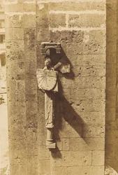 Engel met zonnewijzer, kerk van Chartres, 1852 (foto)