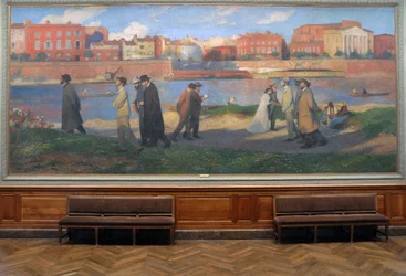 Oevers van de Garonne, de dromers, Toulouse , ca 1906 (fresco)