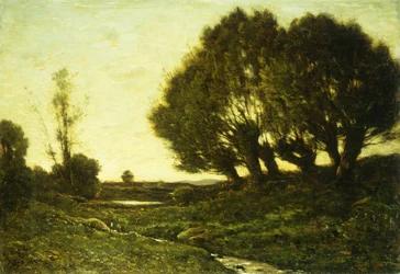 Een bebost landschap met een stroom, 1903