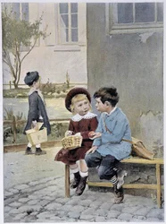 Vrijhandel - aquarel door Geoffroy in "Le Figaro Illustré", mei 1901