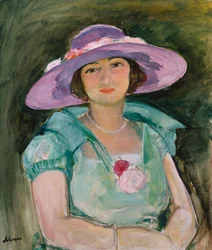 Portret van Marthe Lebasque in een Paarse Hoed