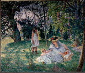De smaak op het gras, schilderij van Henri Lebasque (1865-1937), 20e eeuw, Angers, Museum voor Schone Kunsten