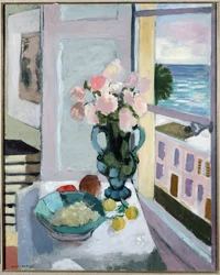 Bloemen voor een raam